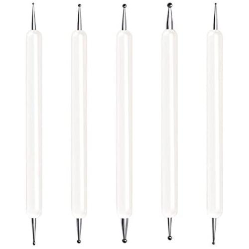 Selizo 5 Pcs Embossing Stylus Set with Different Size Double End Tracing Dotting Tool Stylus for Carbon Transfer Paper Mandala Rock Painting, Pottery Clay Craft, Embossing Art