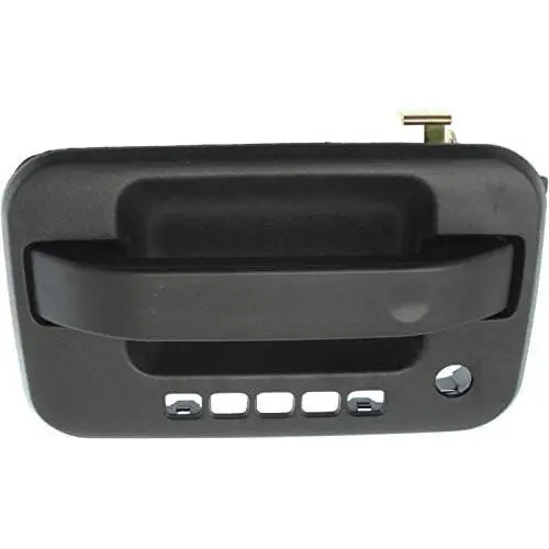Exterior Front Door Handle 2004-2014 Ford F-150 Textured Black with Keyhole and Keypad Hole with Metal Connector Driver Side