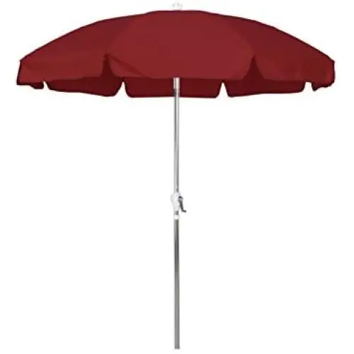 California Umbrella 7.5 Round Aluminum Patio Umbrella with Valance, Crank Lift, 3-Way Tilt, Silver Pole, Red Olefin California Umbrella 7.5 Round Aluminum Patio Umbrella with Valance, Crank Lift, 3-Way Tilt, Silver Pole, Red Olefin