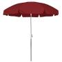 California Umbrella 7.5 Round Aluminum Patio Umbrella with Valance, Crank Lift, 3-Way Tilt, Silver Pole, Red Olefin