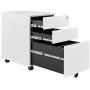 AUTSCA 3 Drawer Mobile File Cabinet with Lock, Fully Assembled Except Casters, Rolling Pedestal Under Desk for Home Office, Lateral Filing Cabinets Printer Stand for A4/Letter/Legal, White