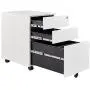 AUTSCA 3 Drawer Mobile File Cabinet with Lock, Fully Assembled Except Casters, Rolling Pedestal Under Desk for Home Office, Lateral Filing Cabinets Printer Stand for A4/Letter/Legal, White AUTSCA 3 Drawer Mobile File Cabinet with Lock, Fully Assembled Except Casters, Rolling Pedestal Under Desk for Home Office, Lateral Filing Cabinets Printer Stand for A4/Letter/Legal, White