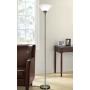 Metro Torchiere Modern Floor Lamp by Light Accents 71'' Tall Floor Light Brushed Nickel Metal with White Shade - Stand Up Lamp - Uplight Pole Light - Standing Lamp (Brushed Nickel)