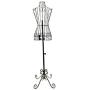 Adjustable- Mannequin Dress Form Female Black Steel Wire 32''22''32'' on Decorative Stand (0004 Black)