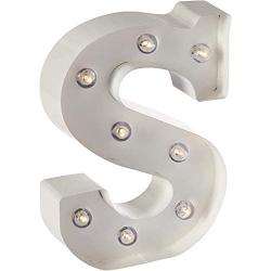 Darice White Metal Marquee Letter – S - 9.87” Tall, White Finish