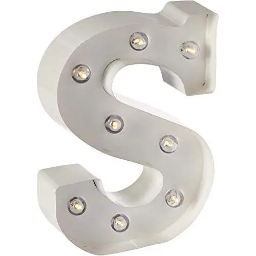 Darice White Metal Marquee Letter – S - 9.87” Tall, White Finish Darice White Metal Marquee Letter – S - 9.87” Tall, White Finish