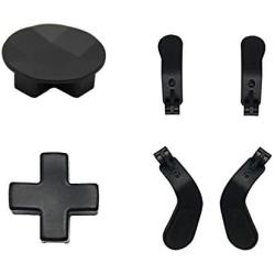 4 pcs Trigger Paddles and 2 Interchangeable D-Pads Metal Stainless Steel Replacement Parts for Elite Series 2 and Xbox one Elite Controllers(Black)