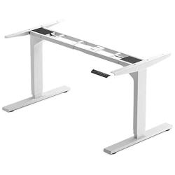 Standing Desk Legs Dual Motor. Adjustable 3 Stages Frame for DIY Stand up Home Office desks suites Tops from 48'' to 73'' FLT-02 White