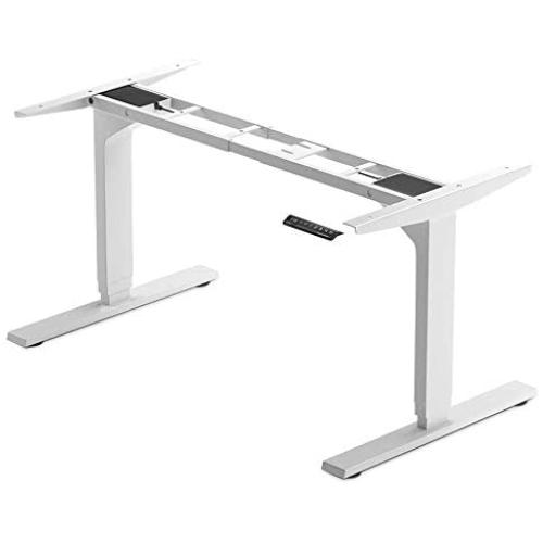 Standing Desk Legs Dual Motor. Adjustable 3 Stages Frame for DIY Stand up Home Office desks suites Tops from 48'' to 73'' FLT-02 White