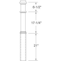 960 - Wood Box Newel - Plain Style with Pedestal - 48 inch - Elegant Sleeve Design - Staircase Post (Red Oak)