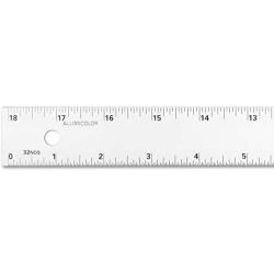 Alumicolor Aluminum Center Finding Straight Edge with Non-Slip Back, 36IN, Silver