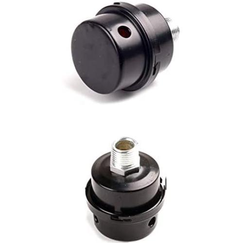 Chiloskit 2Pcs 1/4'' Thread Metal Air Compressor Intake Filter Noise Muffler Silencer Connector Muffler Filter Silencer (1/4''PT 12.5mm 2pcs)