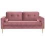 VASAGLE Sofa, Couch for Living Room, Velvet Surface, for Apartment, Small Space, Solid Wood Frame, Metal Legs, Easy Assembly, Mid-Century Modern Design, 71.3 x 32.3 x 33.9 Inches, Pink ULCS002P01