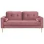 VASAGLE Sofa, Couch for Living Room, Velvet Surface, for Apartment, Small Space, Solid Wood Frame, Metal Legs, Easy Assembly, Mid-Century Modern Design, 71.3 x 32.3 x 33.9 Inches, Pink ULCS002P01 VASAGLE Sofa, Couch for Living Room, Velvet Surface, for Apartment, Small Space, Solid Wood Frame, Metal Legs, Easy Assembly, Mid-Century Modern Design, 71.3 x 32.3 x 33.9 Inches, Pink ULCS002P01