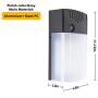 LUTEC Dusk to Dawn Led Wall Pack 44W 3500LM 5000K Outdoor Porch Light Commercial Security Lighting Replacement for 350W Incandescent Light Gray