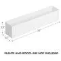 Modern White Rectangle Planter Box | 16'' Metal Planter Perfect as a Succulent Planter | Narrow Planter Box for Table or Window Sill Planters Indoor | Rectangular Stainless Steel Long Planter Modern White Rectangle Planter Box | 16'' Metal Planter Perfect as a Succulent Planter | Narrow Planter Box for Table or Window Sill Planters Indoor | Rectangular Stainless Steel Long Planter
