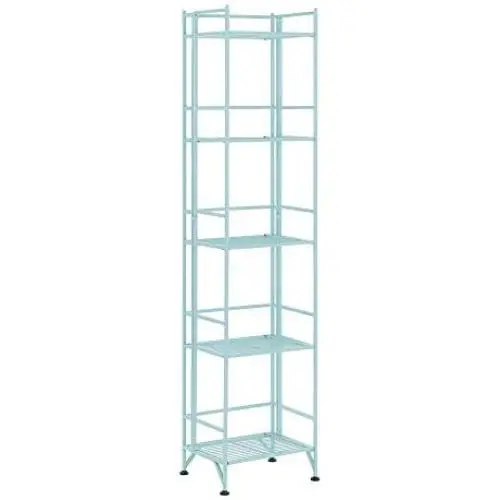 Convenience Concepts Xtra Storage 5-Tier Folding Metal Shelf, Seafoam