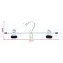 6 Quality Pants Hangers Heavy Duty Add-on Skirt/Slack Metal Hanger, Extra Wide Adjustable Clips, Multi Stackable Add on Hangers, Chrome, Jeans, Bottoms, Set of 6