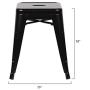 EdgeMod Trattoria 18 Inch Metal Side Dining Chair and Bar Stool in Black (Set of 4)