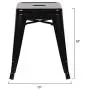EdgeMod Trattoria 18 Inch Metal Side Dining Chair and Bar Stool in Black (Set of 4)
