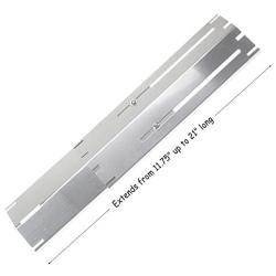 Hisencn Universal Replacement Heavy Duty Adjustable Stainless Steel Heat Plate Shield, Heat Tent, Flavorizer Bar, Burner Cover, Flame Tamer for Brinkmann Gas Grill, Extends from 11.75'' up to 21'' L