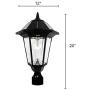 GAMA SONIC Windsor Bulb Solar Lamp Post, Outdoor LED Solar In Ground Light, Black (GS-99B-S)