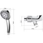 High Pressure Handheld Shower Head, 9 Spray Setting Hand Held Showerhead with 60 Inch Hose (Silver)