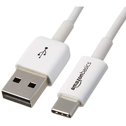 Amazon Basics USB Type-C to USB-A 2.0 Male Charger Cable, 3 Feet (0.9 Meters), White