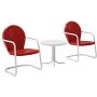 Crosley Furniture Griffith 3-Piece Metal Outdoor Conversation Set with Table and 2 Chairs - Red