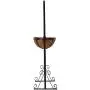Sunnydaze Hanging Basket Planter Stand with Metal Welcome Sign, Indoor/Outdoor Plant Holder, 45 Inch Sunnydaze Hanging Basket Planter Stand with Metal Welcome Sign, Indoor/Outdoor Plant Holder, 45 Inch