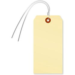 SmartSign Blank Manila Shipping Tags with Wire, Size #6 | 13pt Cardstock Tags, 5 1/4'' x 2 5/8'', Pack of 100