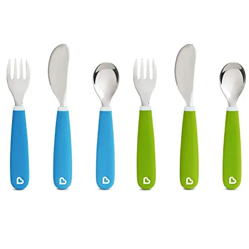 Munchkin Splash Toddler Fork, Knife and Spoon Set, 6 Pack, Blue/Green Munchkin Splash Toddler Fork, Knife and Spoon Set, 6 Pack, Blue/Green