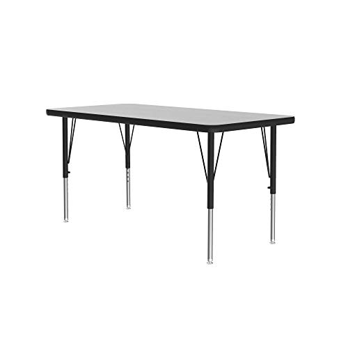 Correll AM2448-REC-15 Econoline Activity Table, Height Adjustable, 24''x48'', Rectangular Smooth & Hard Gray Granite Melamine Top, Heavy Duty Legs, 24''x48'' Rectangular, Multicolor Correll AM2448-REC-15 Econoline Activity Table, Height Adjustable, 24''x48'', Rectangular Smooth & Hard Gray Granite Melamine Top, Heavy Duty Legs, 24''x48'' Rectangular, Multicolor