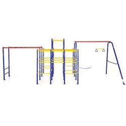 ActivPlay Modular Jungle Gym with Swing Set and Monkey Bars Kit, APJGC3, red, Blue, Yellow