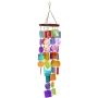 Bellaa 22890 Rainbow Wind Chimes Outside Garden Yard Patio Love Grace Pet Memorial Wind Chimes Outdoor Hanging Beach Shell Presents for Mom Gifts for Grandma 27 inch Happy Holiday