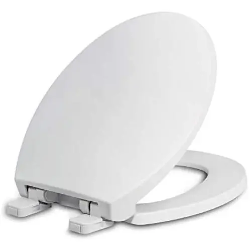 Round Toilet Seat with Lid, Slow Close Seat and Cover, Including Two Sets of Parts, Fit All Standard Round Toilet, Quiet Close, Plastic, White Round Toilet Seat with Lid, Slow Close Seat and Cover, Including Two Sets of Parts, Fit All Standard Round Toilet, Quiet Close, Plastic, White