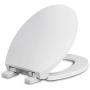Round Toilet Seat with Lid, Slow Close Seat and Cover, Including Two Sets of Parts, Fit All Standard Round Toilet, Quiet Close, Plastic, White