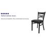 Flash Furniture 4 Pack HERCULES Series Black X Back Metal Restaurant Chair - Black Vinyl Seat