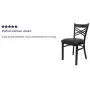 Flash Furniture 4 Pack HERCULES Series Black X Back Metal Restaurant Chair - Black Vinyl Seat