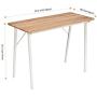 Writing Computer Desk Modern Simple Study Table Kids Desk Small Industrial ps5 Gaming Table Home Office Wood Work Desk with Metal Legs Tiny Desk for Bedroom, 39.4 x 18.9 x 29.1 inch Oak White