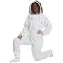 Natural Apiary Apiarist Suit Outfit 1 x Non-Flammable Fencing Veil Mesh Total Protection for Backyard & Beginner Beekeepers, Large, White