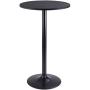 Furmax Bistro Pub Table Round Bar Height Cocktail Table Metal Base MDF Top Obsidian Table with Black Leg 23.8-Inch Top, 39.5-Inch Height (Black)