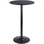 Furmax Bistro Pub Table Round Bar Height Cocktail Table Metal Base MDF Top Obsidian Table with Black Leg 23.8-Inch Top, 39.5-Inch Height (Black)