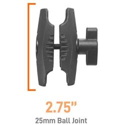 iBOLT Composite 2.75 inch Double Socket Arm for All Industry Standard 1-inch / 25mm / B Size Ball adapters