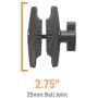 iBOLT Composite 2.75 inch Double Socket Arm for All Industry Standard 1-inch / 25mm / B Size Ball adapters