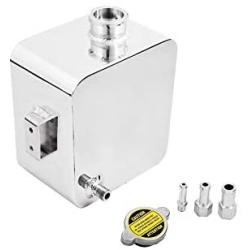 Universal 2.5L Aluminium Alloy Water Coolant Header Overflow Expansion Tank Reservoir(Polished)