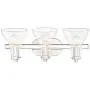 Sorren Modern Wall Light Polished Nickel Hardwired 20 1/2'' Wide 3-Light Fixture Curving Clear Glass for Bathroom Vanity Mirror - Possini Euro Design