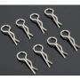 ZRM&E 100pcs 1/16 RC Body Clip Small Bent Body Clips Metal Cotter Pins Springy R Shape Snap Pin Clips for RC HSP Car Truck Buggy Crawler Parts