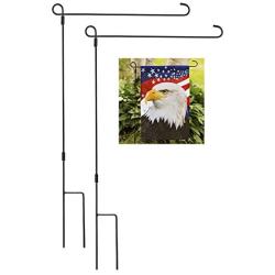 Clever Creations Garden Flag Stand, Premium Weatherproof Metal Powder Coated Flag Pole Holder, Perfect for 12 x 18 Inch Flags, Easy Assembly, 2 Pack