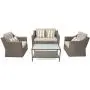 SOLAURA Outdoor Patio Furniture Set 4-Piece Conversation Set All Weather Wicker Furniture Sofa Set with Sophisticated Glass Coffee Table-Gray SOLAURA Outdoor Patio Furniture Set 4-Piece Conversation Set All Weather Wicker Furniture Sofa Set with Sophisticated Glass Coffee Table-Gray